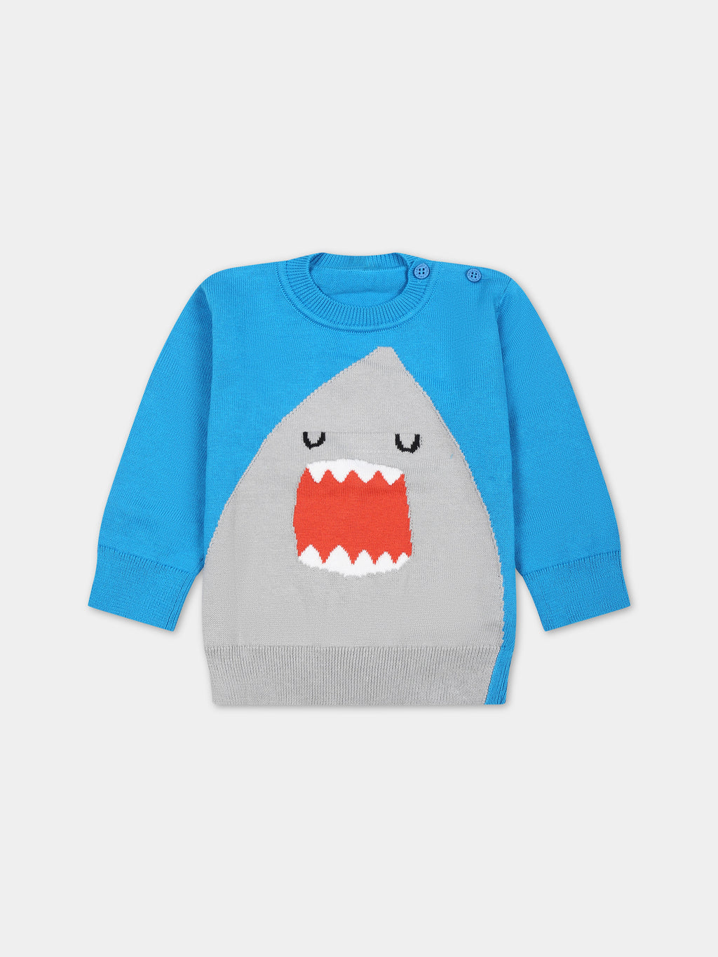 Maglione azzurro per neonato con squalo